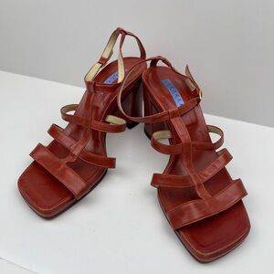 VTG‎ 90s Steven Venezia Designer Chunky Heels Size 9
